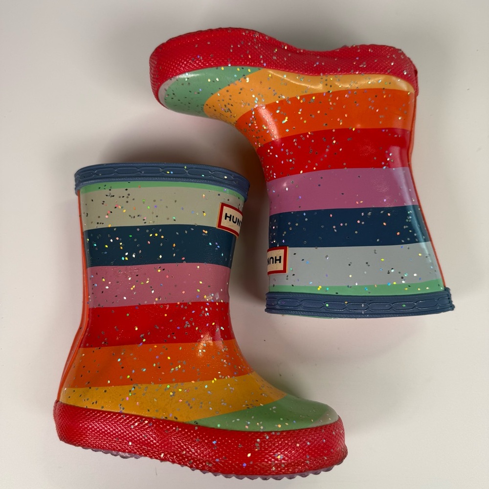 Hunter Kids Rainbow Glitter Rain Boots - Picture 9 of 13